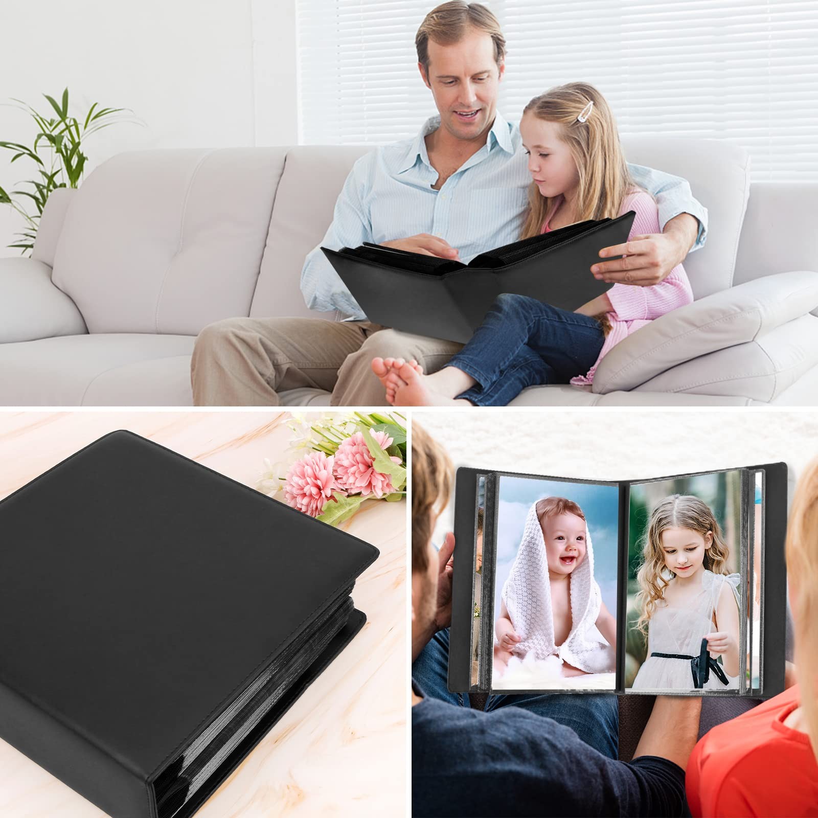 8×10 Photo Album 168 Pockets Holds 168 Photos, Large Capacity Leather Cover F…