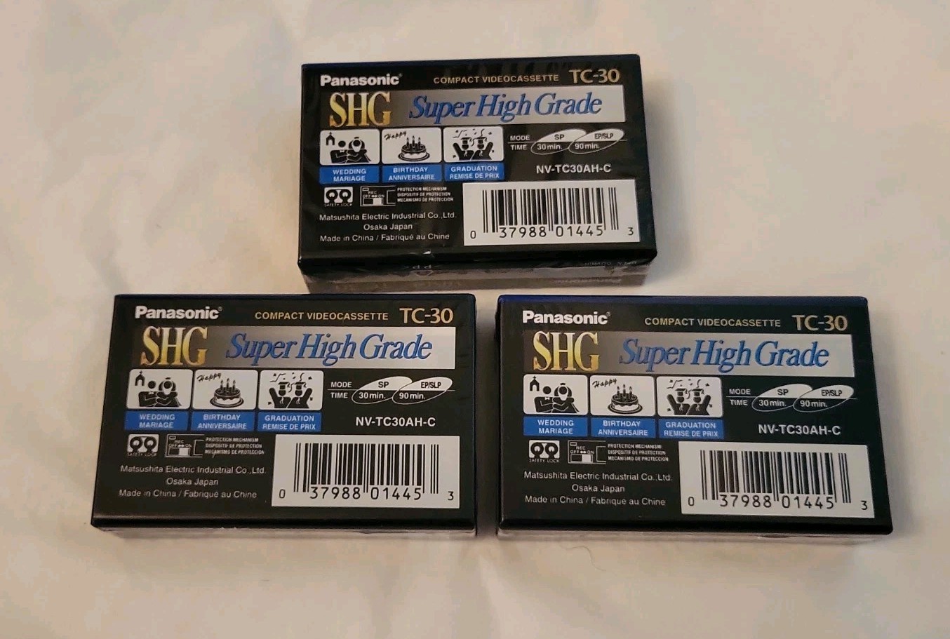 VTGPanasonic VHS-C TC-30 Super High Grade Recordable Camcorder Tape 90Min Lot 3