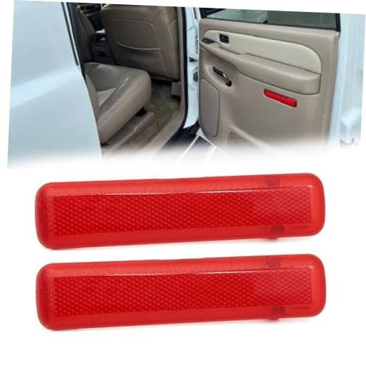 1 Pair Rear Left Driver and Right Passenger Side Door Red Reflector Panel,