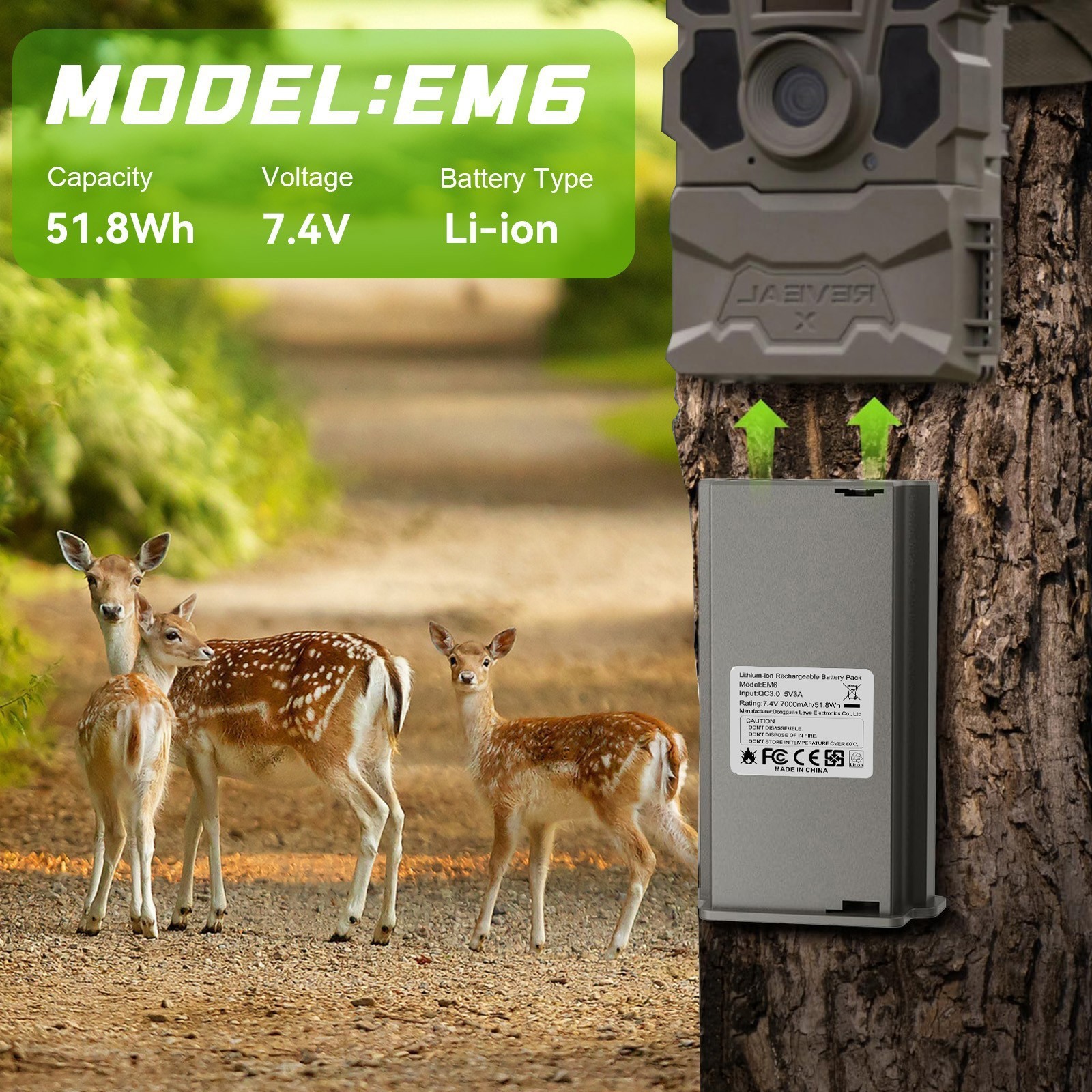 🔥Rechargeable Battery for Tactacam Reveal Trail Camera X Gen 3.0, 2.0, Pro 3.0