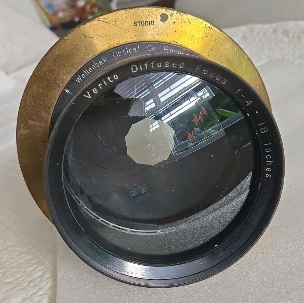Wollensak Verito 18″ f4 Soft Focus Portrait Lens 11×14 Wet Plate Studio Shutter