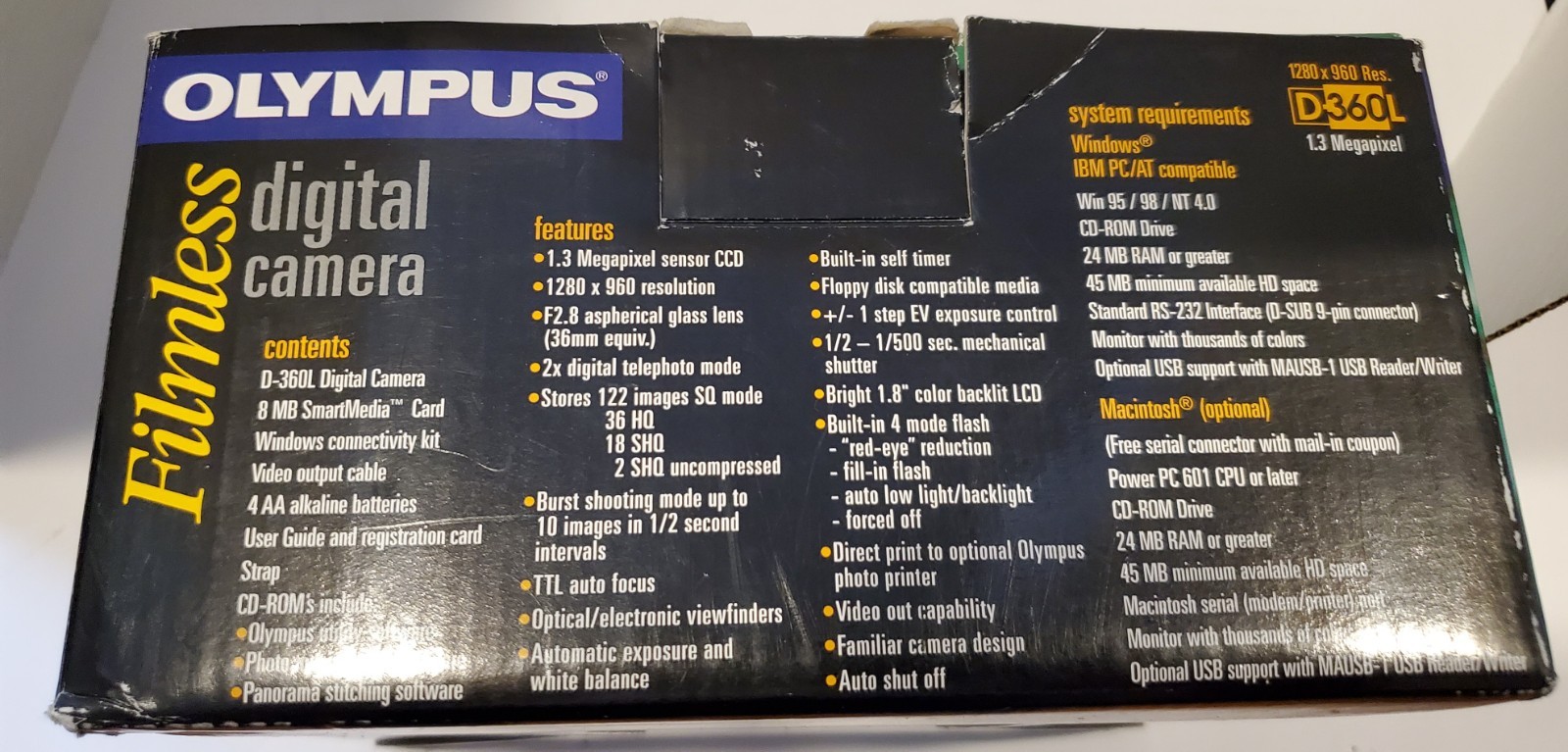 Olympus Camedia D-360L 1.3 Megapixel Digital Camera UNTESTED Without Memory Card