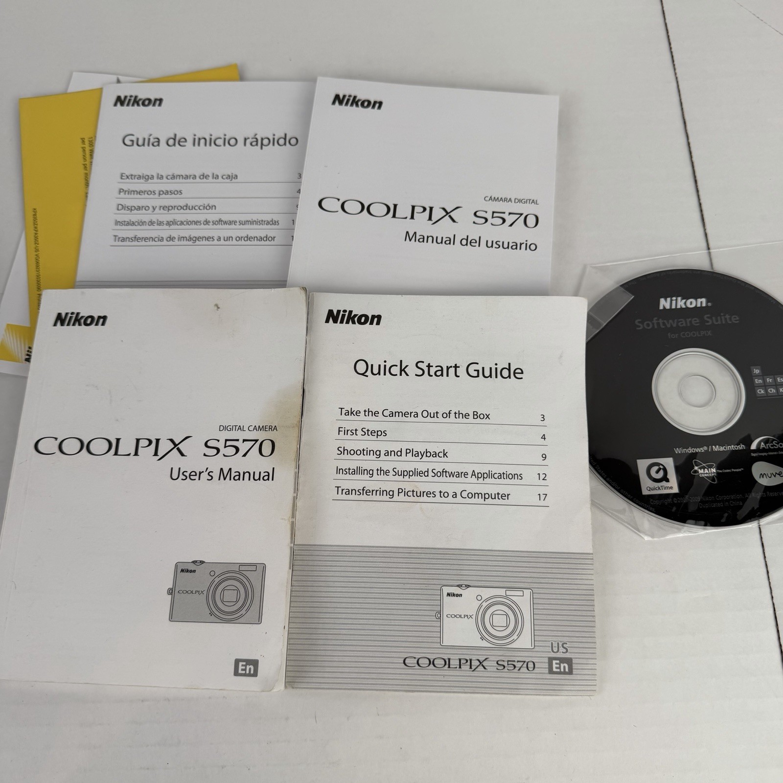Nikon COOLPIX S570 Black Compact Digital Camera PARTS REPAIR ONLY Bundle Box