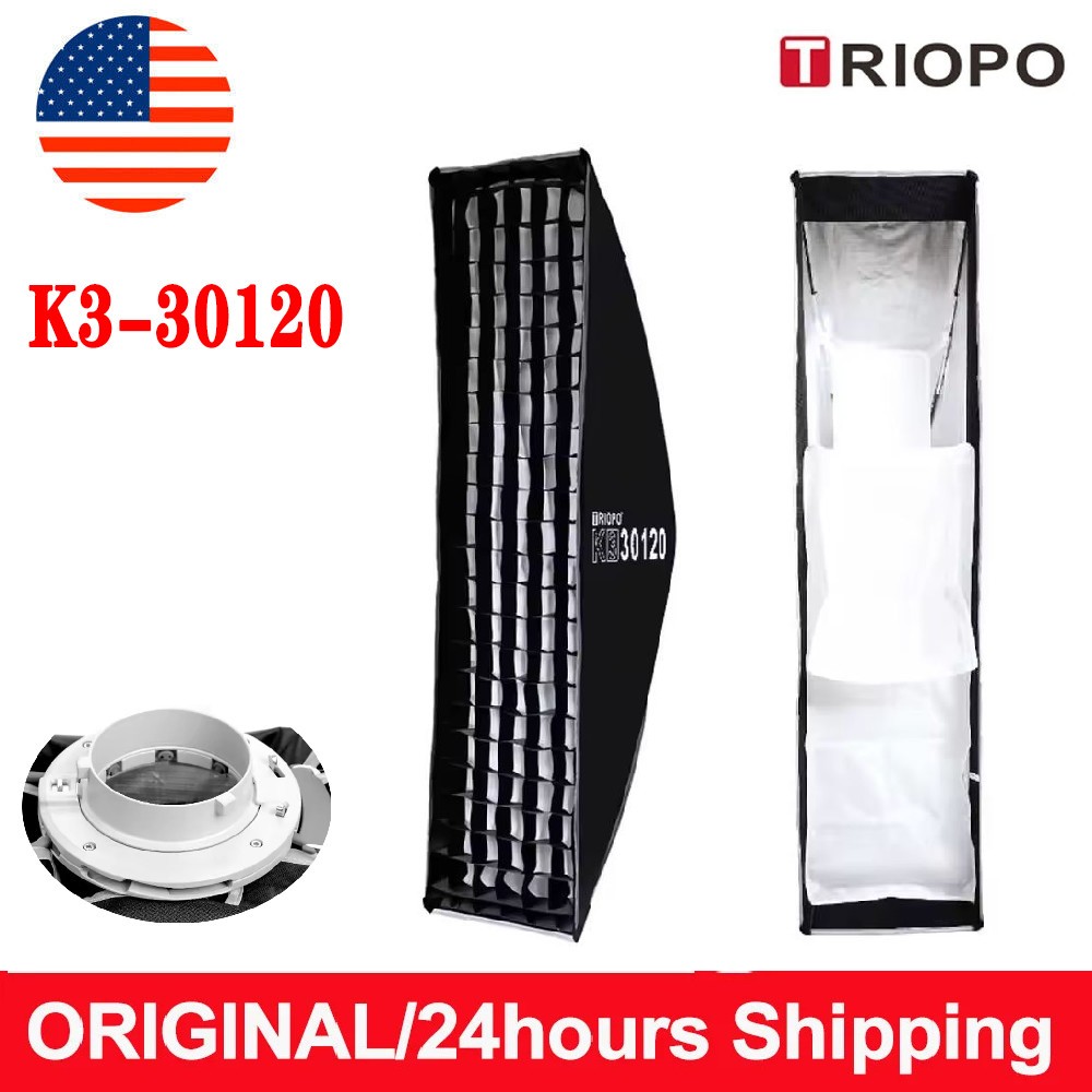 US TRIOPO K3-30120 30x120cm Bowens Quick Release Honeycomb Grid Octagon Softbox