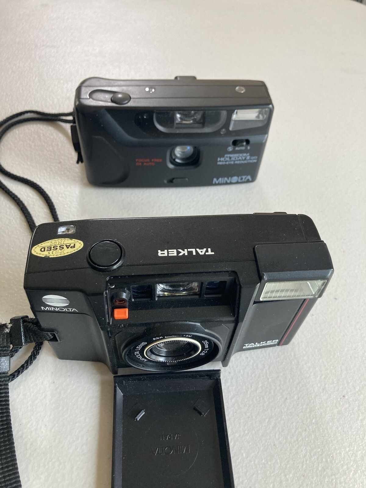 LOT 4pc Minolta & Vivitar 35mm Point & Shoot Cameras All 4 Price Of One