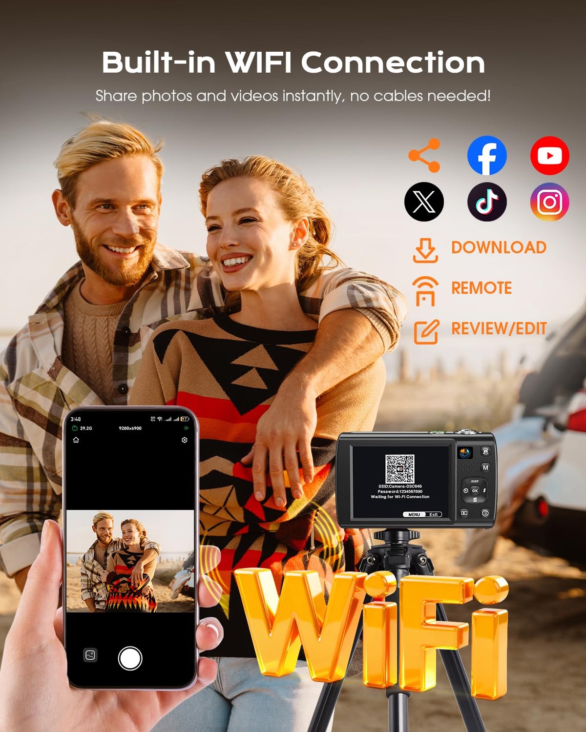 8K Digital Camera for Photography 2026 Latest WiFi 88MP Vlogging Camera for Y…