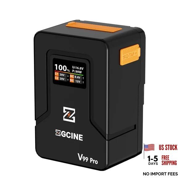 V99 Pro V-Mount Battery, 94.72Wh 6400mAh 14.8V with PD 100W Fast Orange