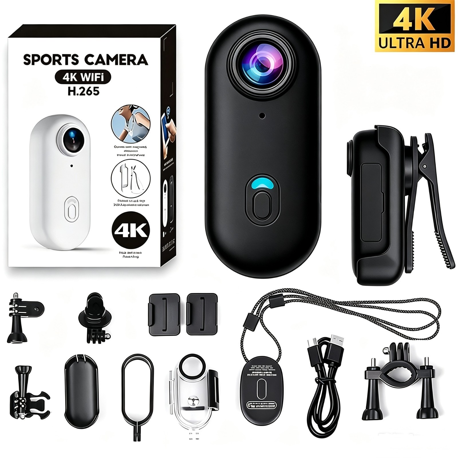 Action Camera 4K Mini Pocket POV Vlog Cam Portable Body Helmet Bicycle Sports
