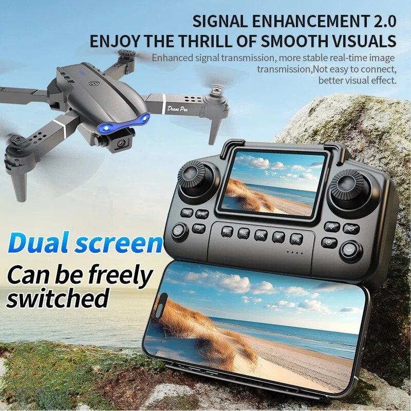 5K Dual Camera Brushless Drone with Screen Remote 5G WiFi Foldable RC Quadcopter