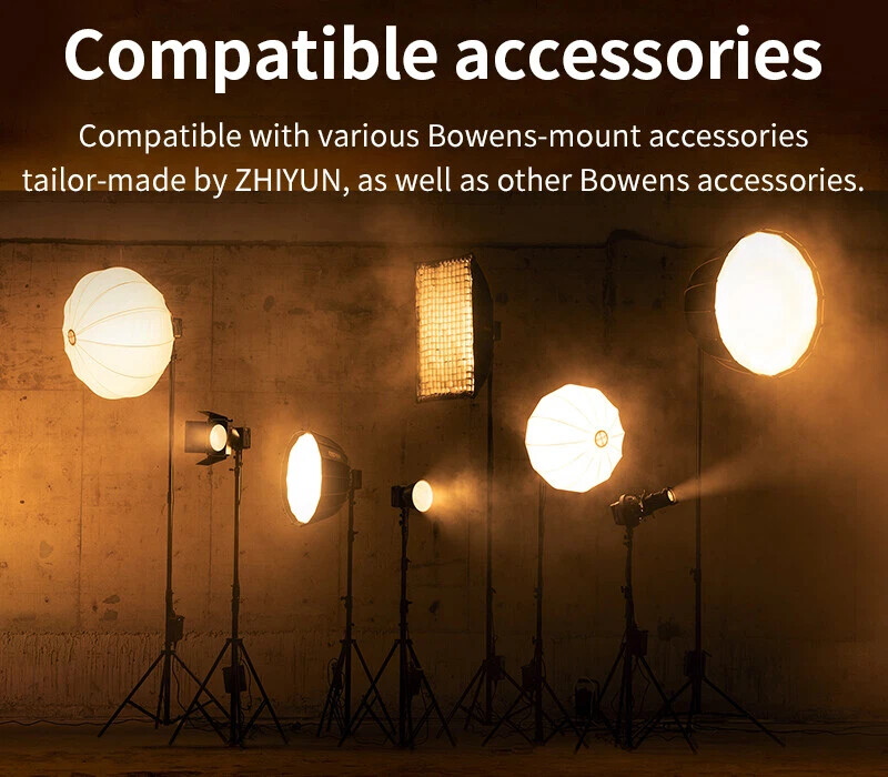 ZHIYUN Molus G200 200W Bi-Color LED Video Light Bowen Mount Photography Lighting