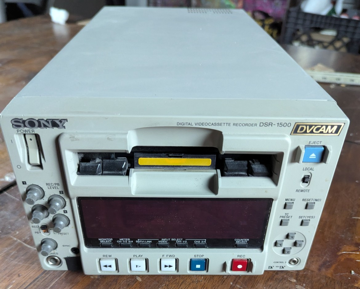 Sony DSR-1500 DVCAM MiniDV VTR Deck w/ SDI AES/EBU | Broadcast Recorder