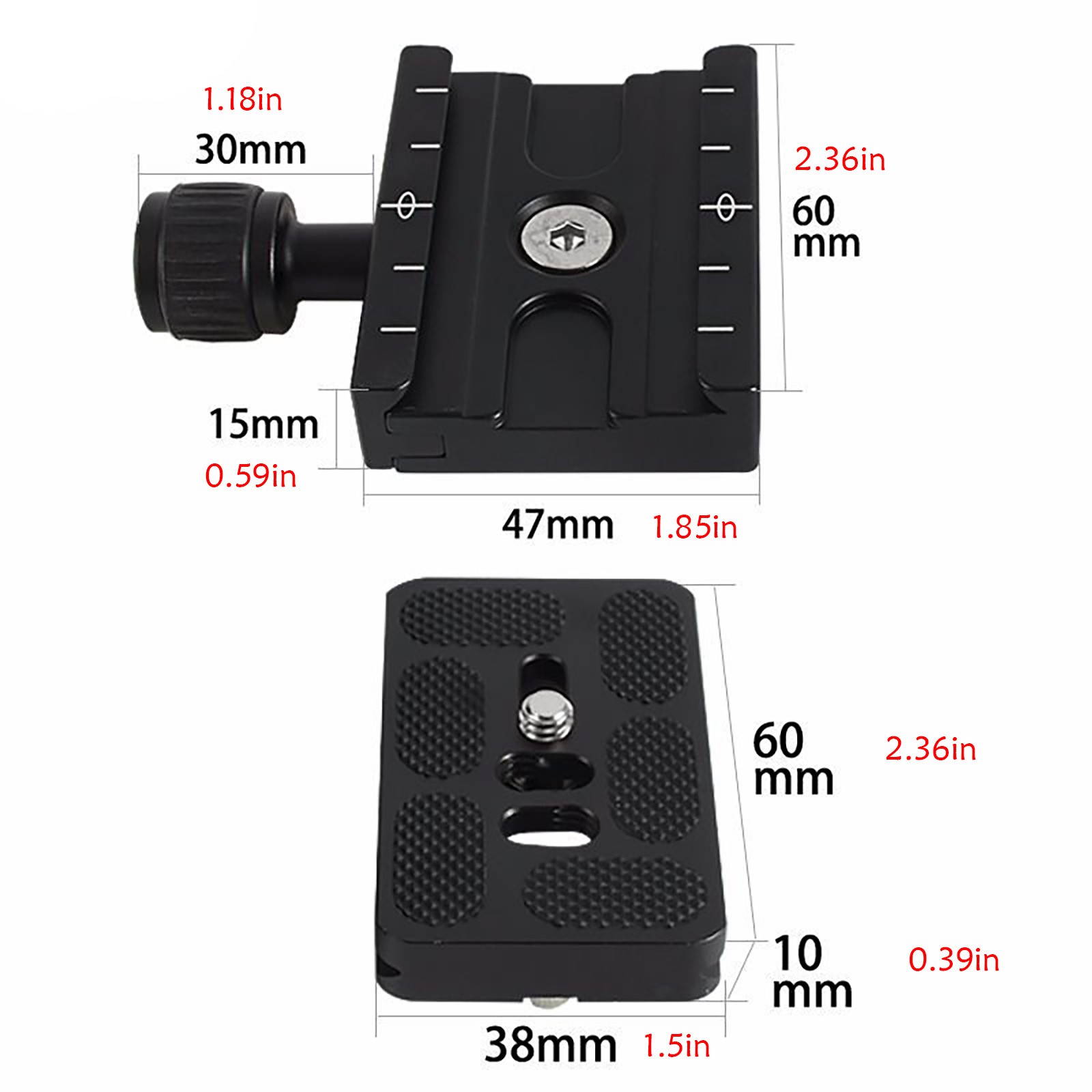 Camera Quick Release Plate Adapter Square Clamp for Arca-Swiss Tripod Ball Head