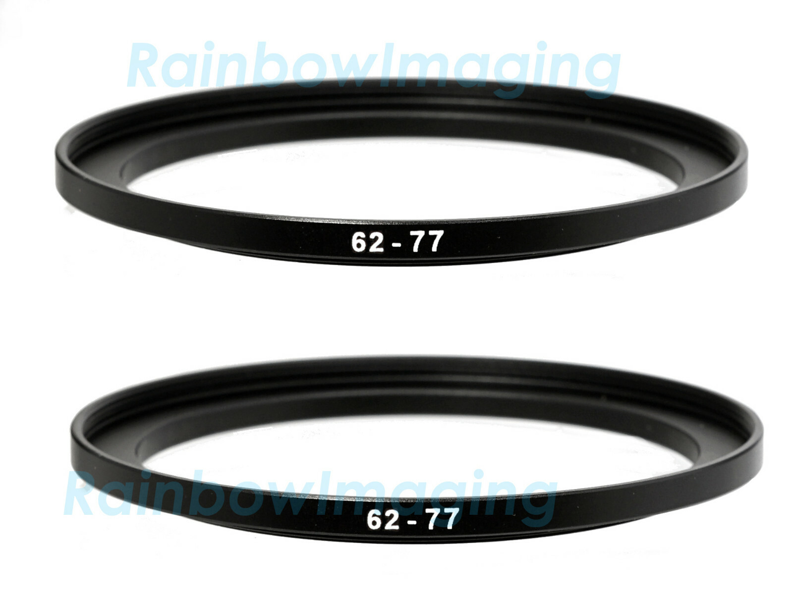 (2 Pcs ) 62-77mm 62 mm to 77 mm Alumnium Metal Step Up Lens Filter Ring Adapter