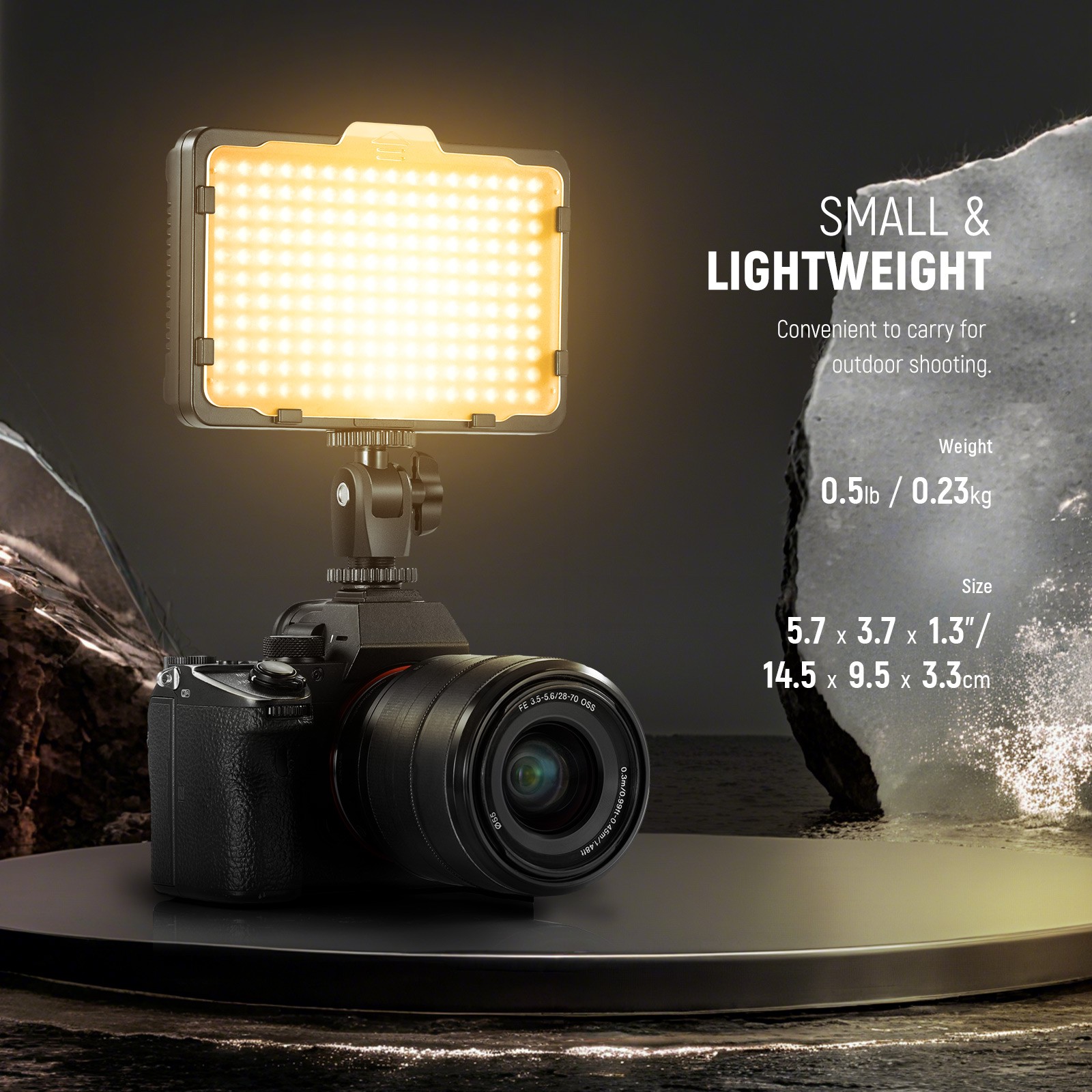 Neewer 176 LED Dimmable Video Light 5600K with 14 Thread for DSLR Cameras