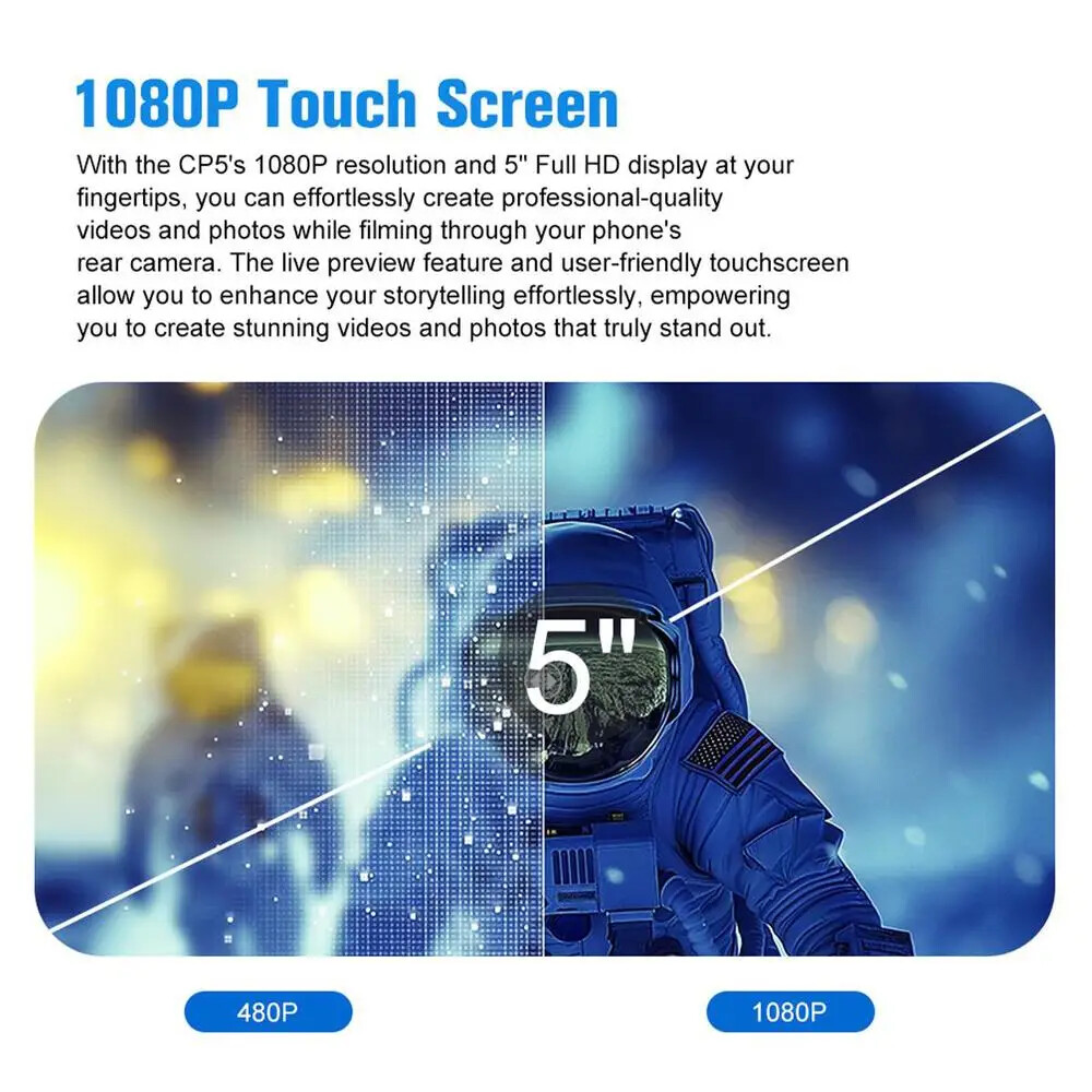 SHIMBOL CP5 Wireless Magnet Phone Monitor Screen Vlog Selfie Rear Camera Mirror