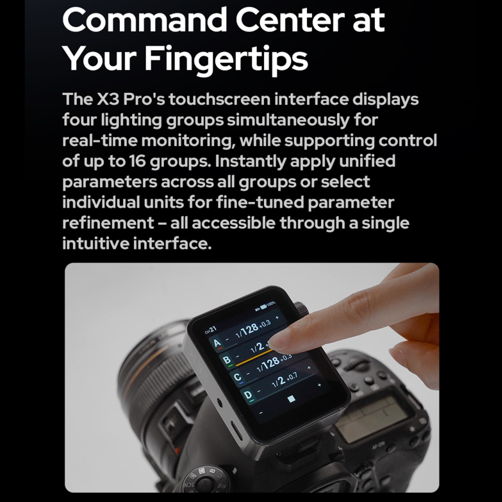 Godox X3Pro N Wireless Touchscreen 2.4″ LCD Screen TTL Flash Trigger for Nikon