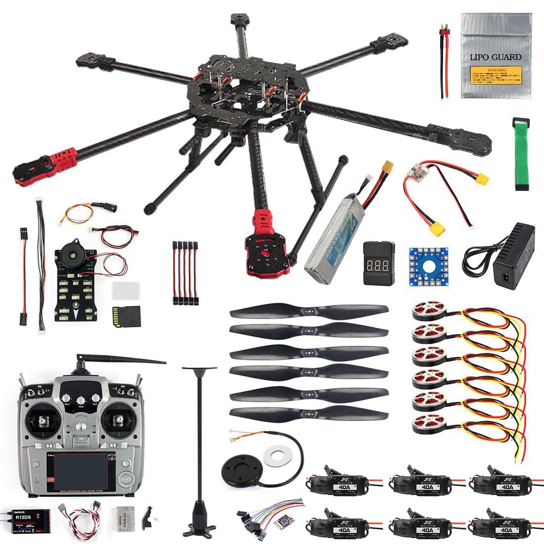 Full Set Hexacopter GPS Drone ARF Aircraft Kit Tarot FY690S Frame 750KV Motor