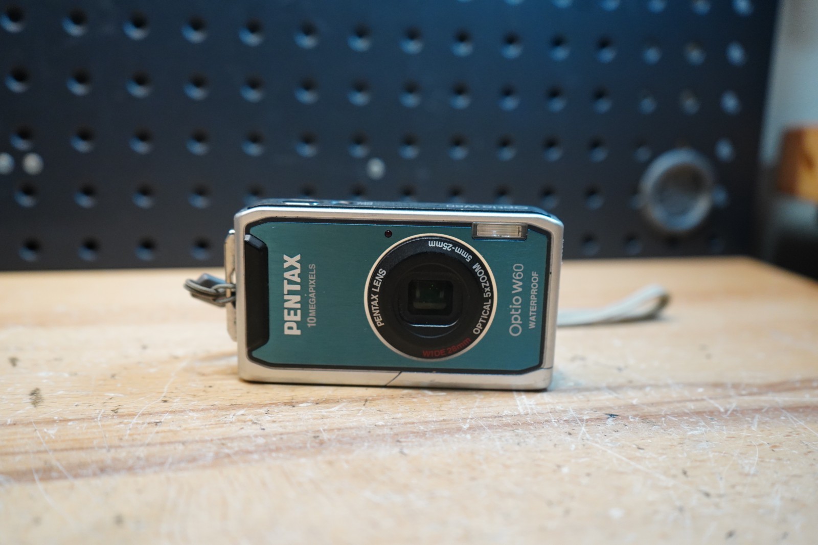 (H) Pentax Optio W60 10MP Waterproof Digital Camera Blue w/ Case No Charger