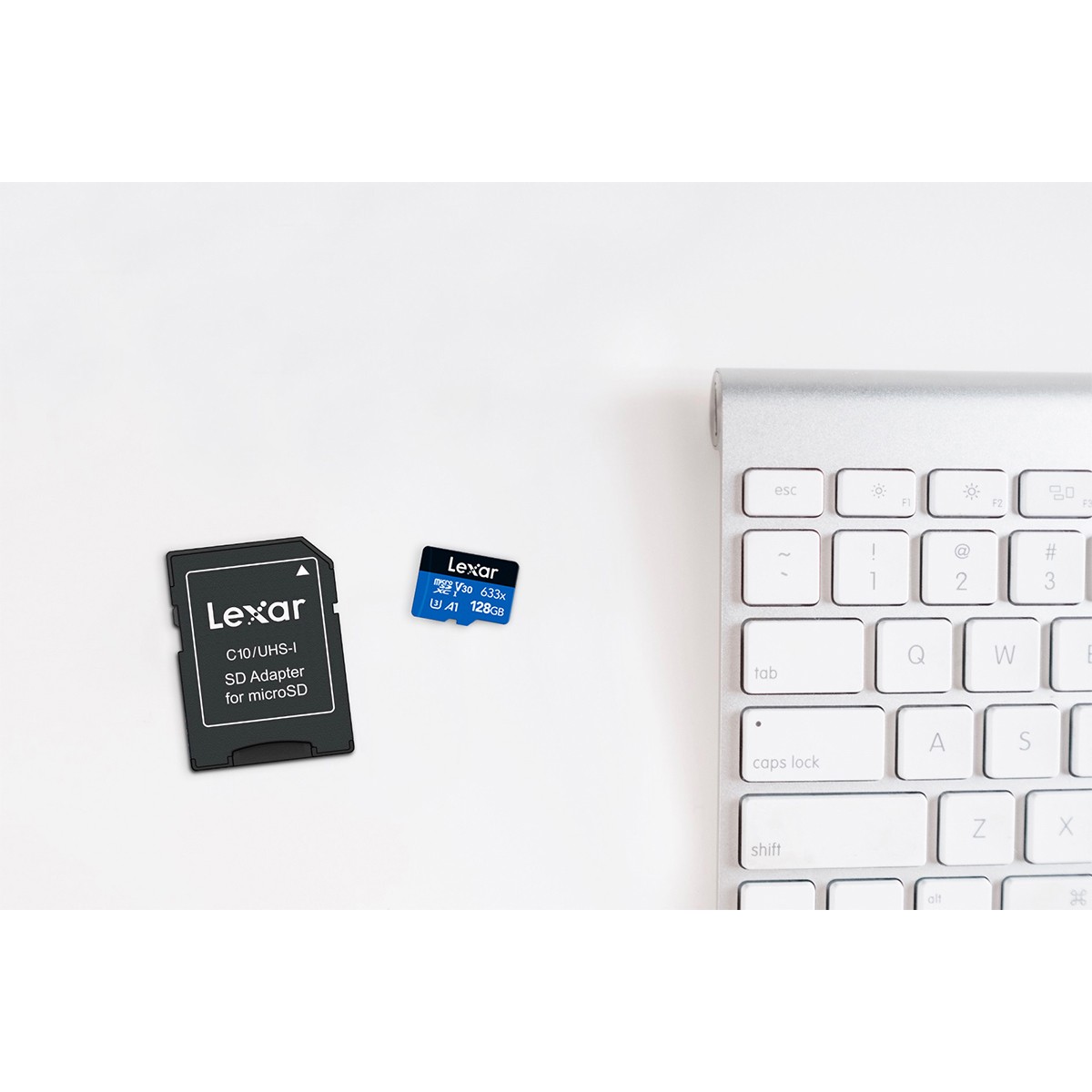 Lexar High-Performance 128GB 633x microSDXC UHS-I U3 Memory Card with SD Adapter