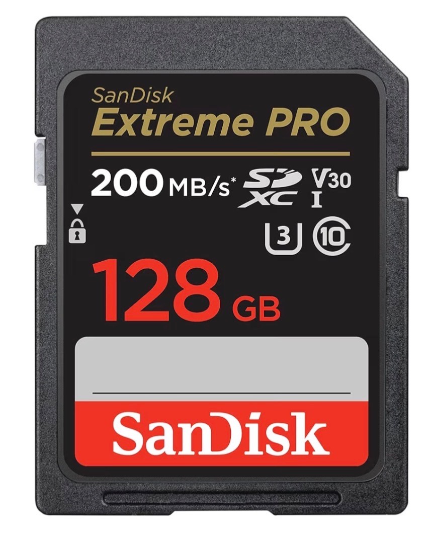 128GB Extreme PRO SDXC UHS-I Memory Card – C10, U3, V30, 4K UHD, SD Card – SDSDX