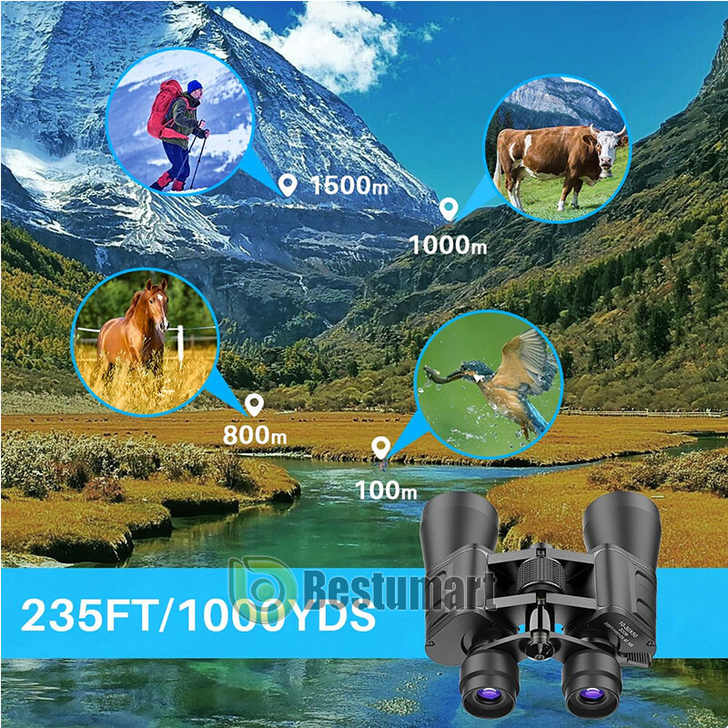 180×100 High Power Military Binoculars Zooming Outdoor Waterproof Hunting+Case