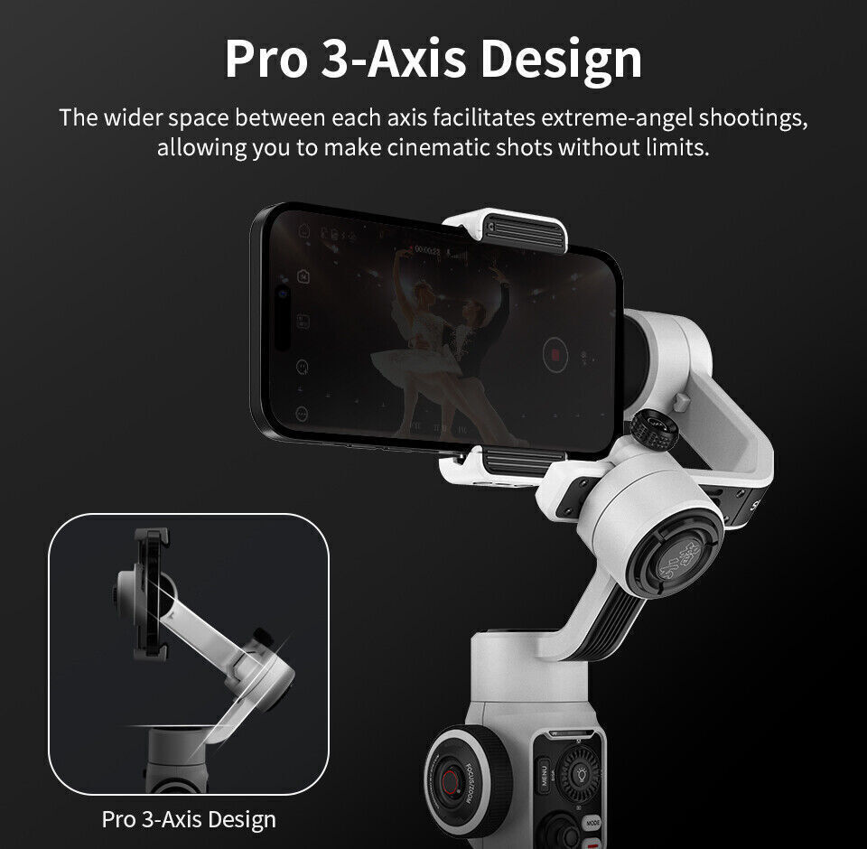 Zhiyun Smooth 5S Handheld Smartphone Stabilizer Gimbal 3 Axis Phone Gimbal -Gray