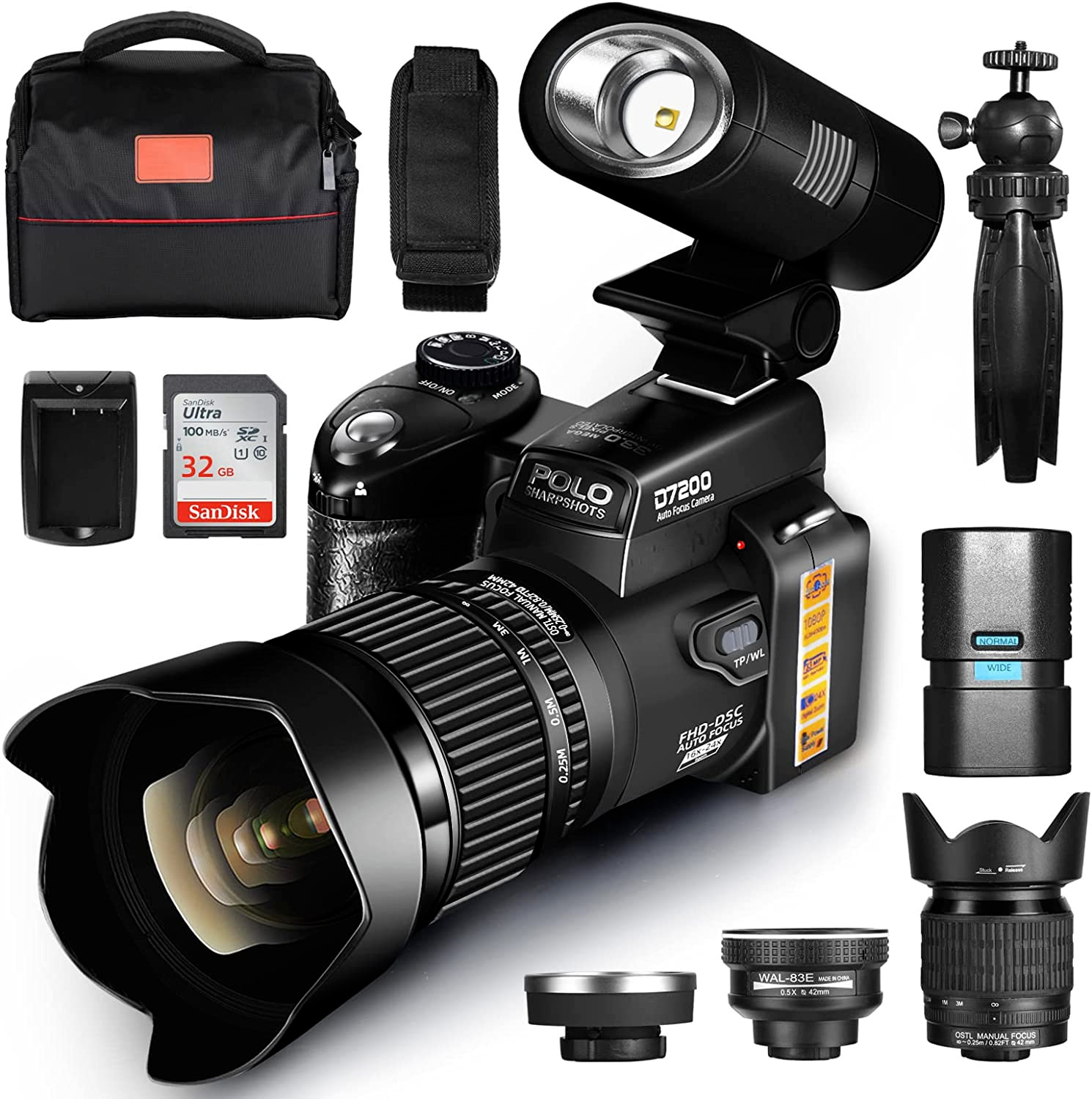 Digital SLR Camera 33MP DSLR Video Camer With 24X Telephoto Lens Professional