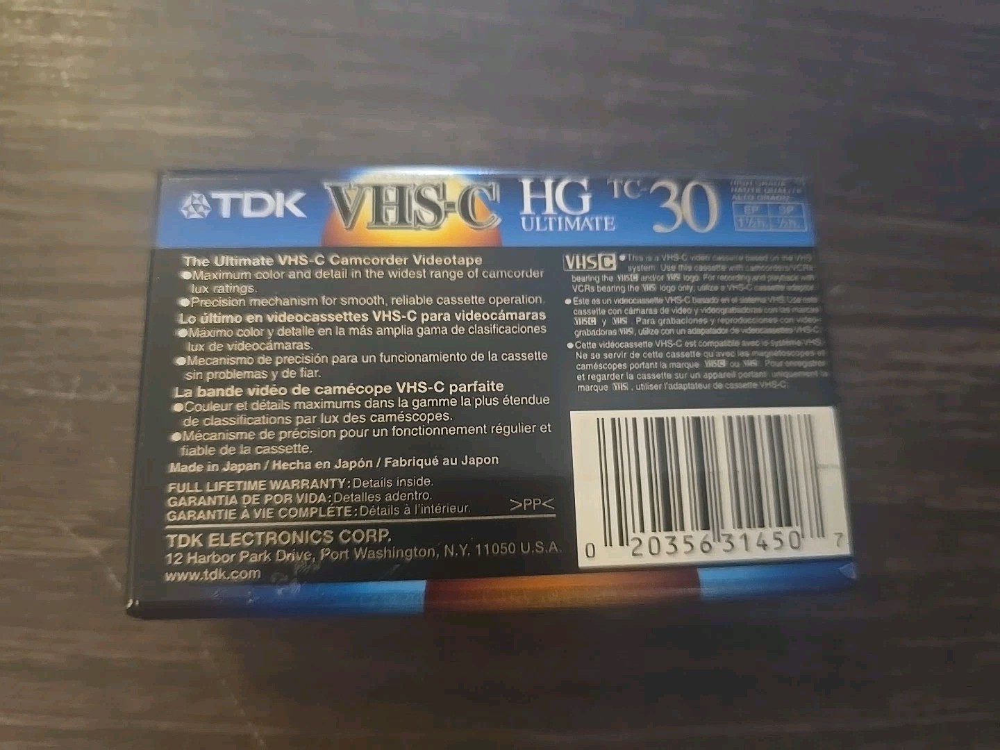 TDK VHS-C HG Ultimate 30 Camcorder Cassette Blank Recording Tape – NEW!!