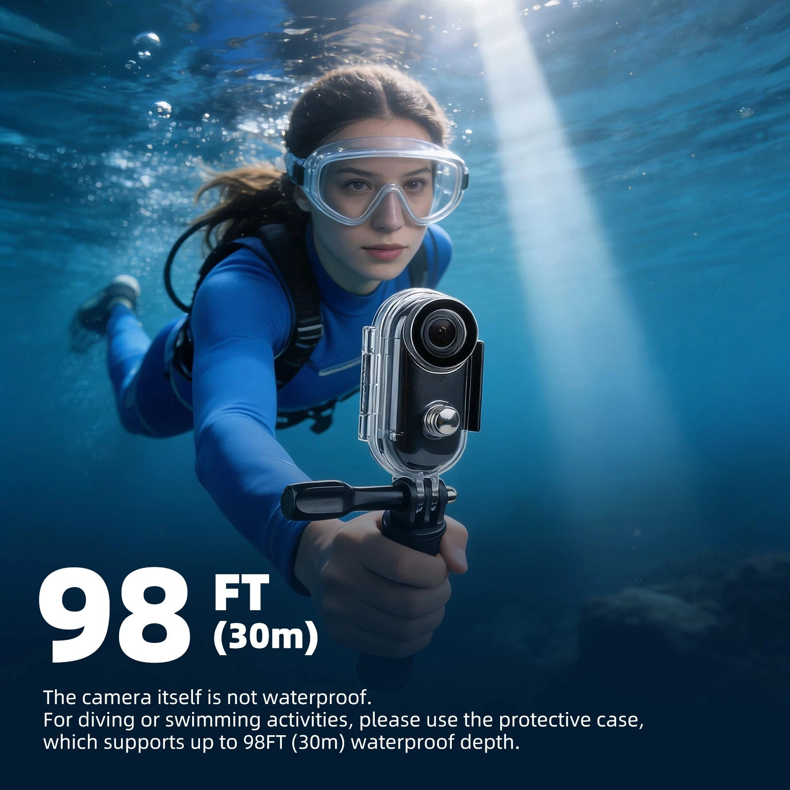 4K Helmet Action Camera 64GB WiFi Waterproof Body Cam for Motorcycle Vlogging