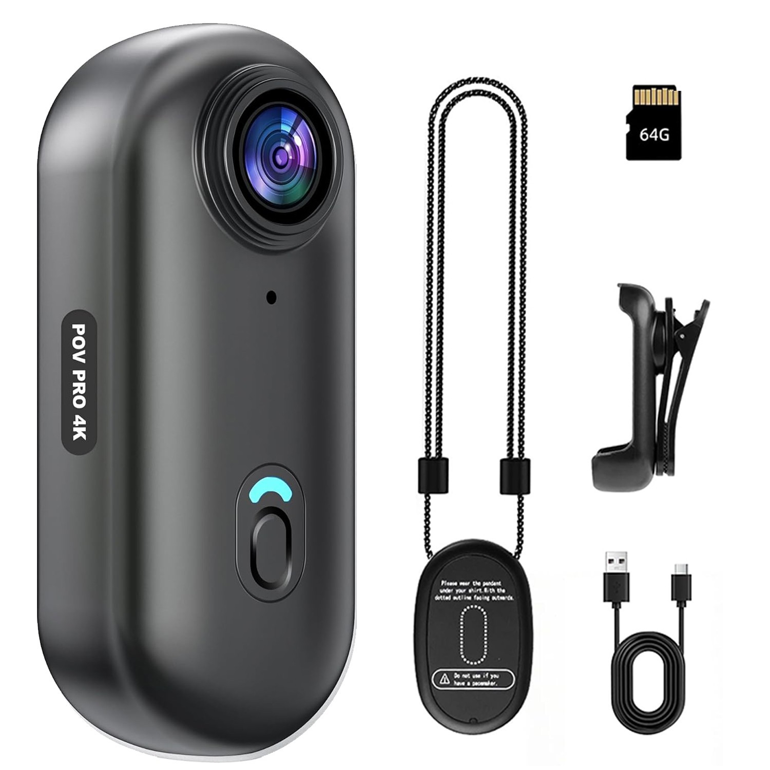 4K Action Camera Waterproof 64GB Portable Helmet Cam for Bike Moto Ski Travel