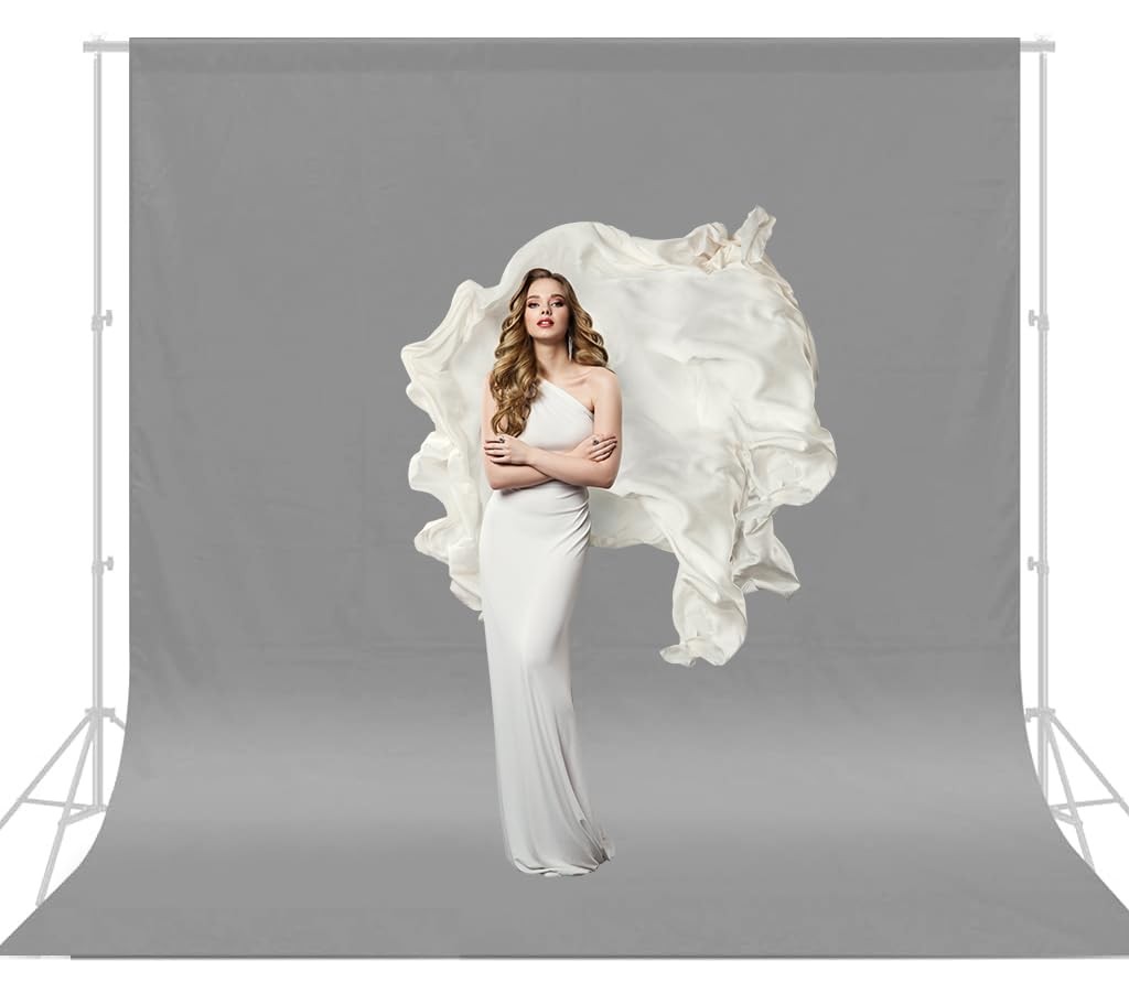 CPLIRIS 10x12ft Gray Backdrop Photography Grey Photo Shooting 10x12ft,