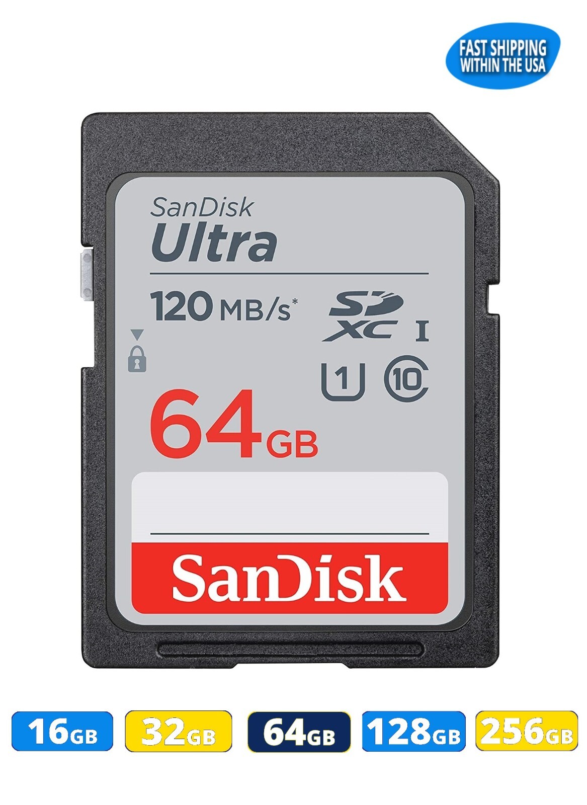 Sandisk SD Card 16GB 32GB 64GB 128GB Ultra Memory Card Camera Trail Cam Computer