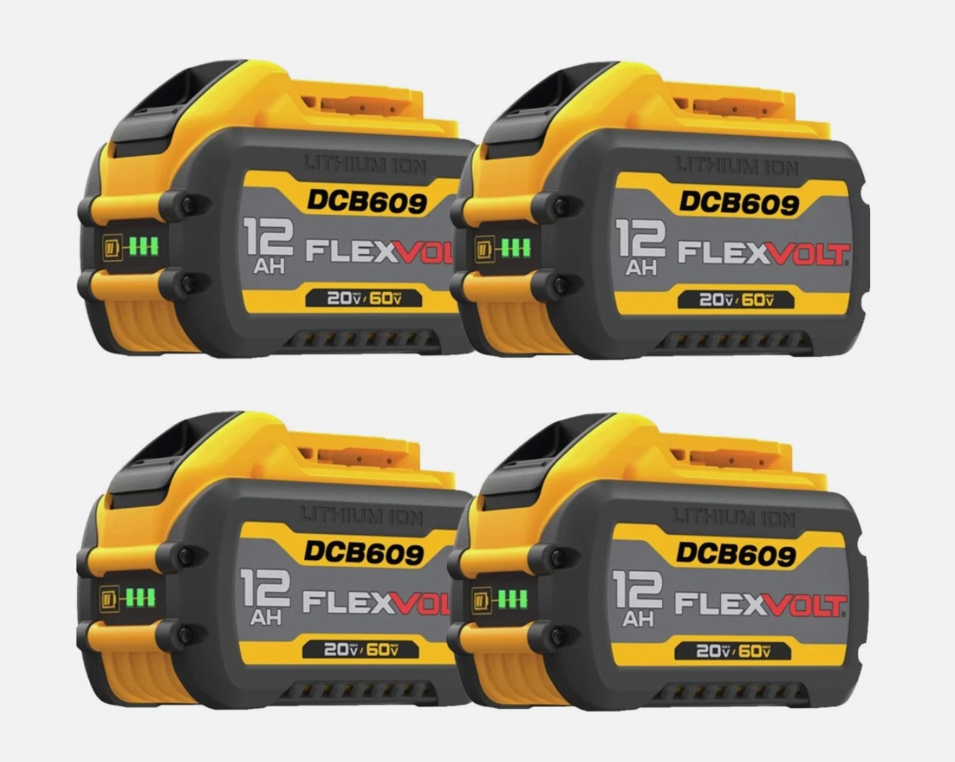 4 Pack DCB606 For DEWALT FLEXVOLT 20V/60V 12Ah MAX Li-Ion Battery DCB606-2