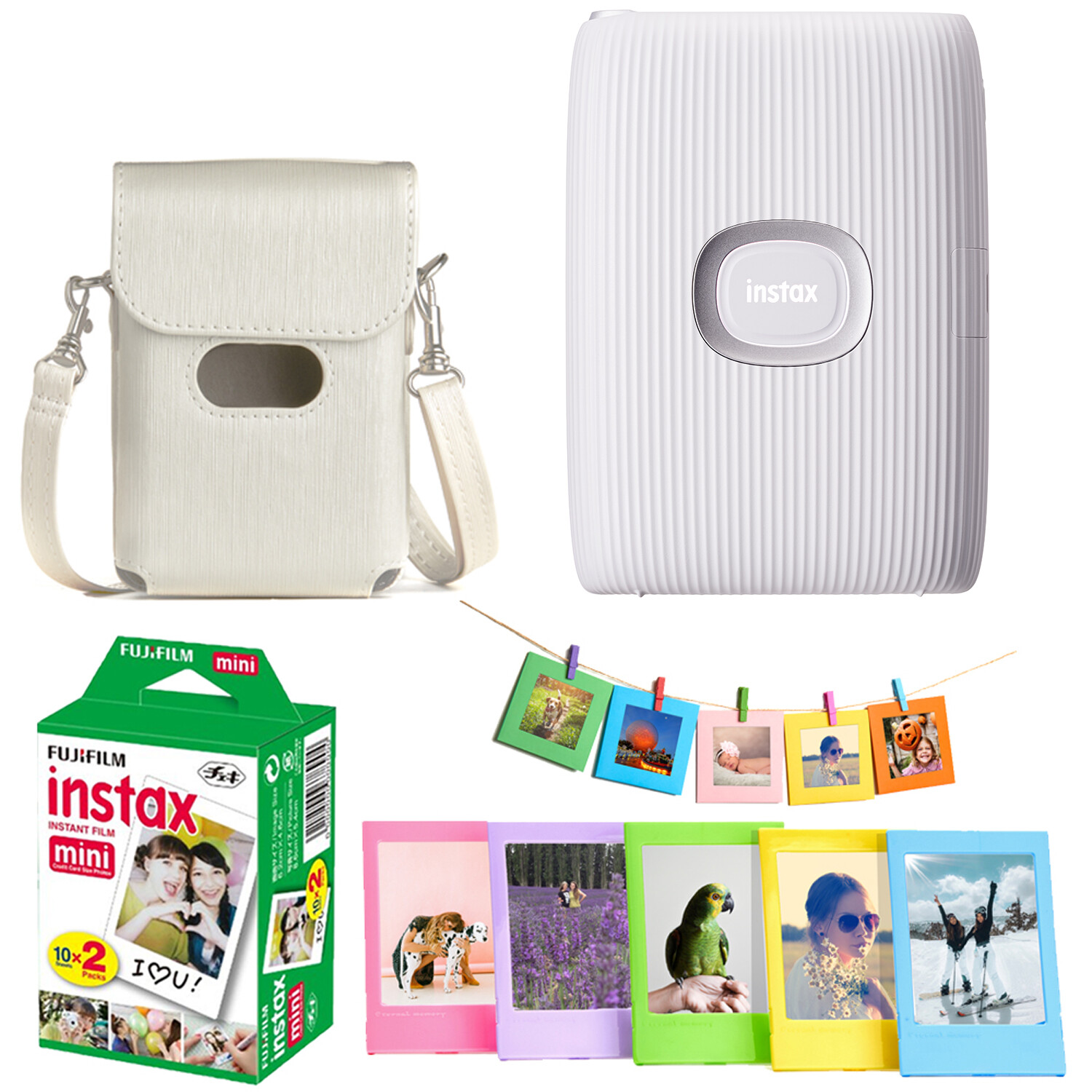 Fujifilm Instax Mini Link 2 Smartphone Printer Clay White | Case | Frames
