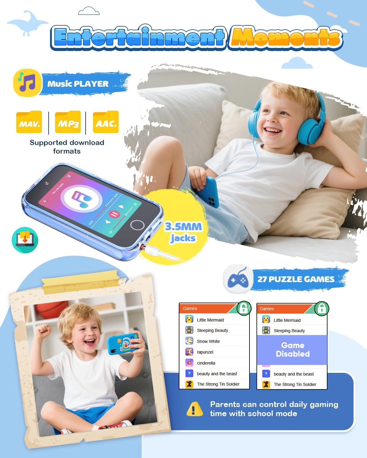 Kids Smart , 3.5″ Touchscreen Dinosaur Toys for Boys 3 4 5 6 7 8 9 Years Old,…