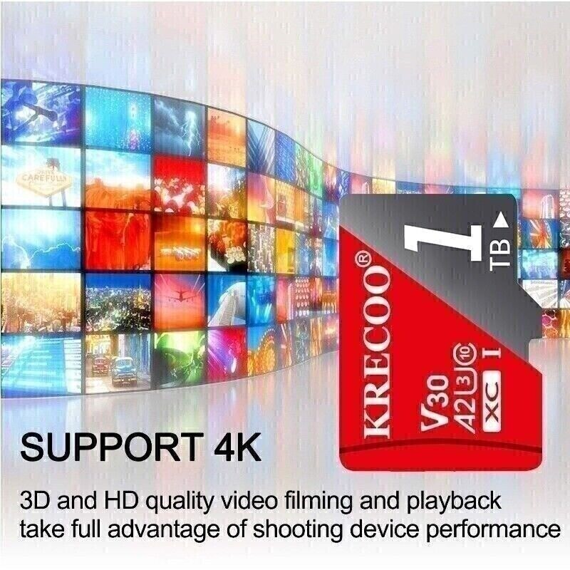 128GB 256GB 1TB Micro SD Card Memory Card TF Card Free Adapter High Speed Lot