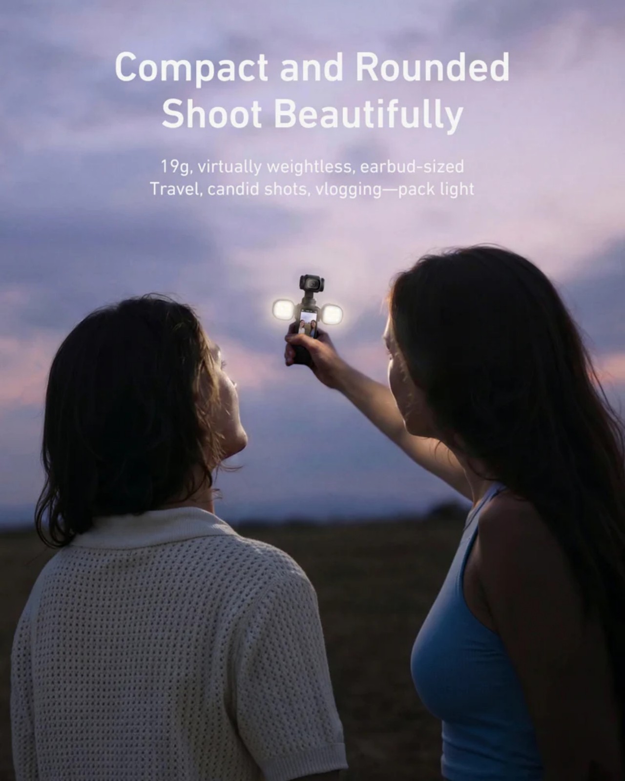 Dual Mini Fill Light Set for DJI Pocket 4 Magnetic Portable LED Vlog Light Kit
