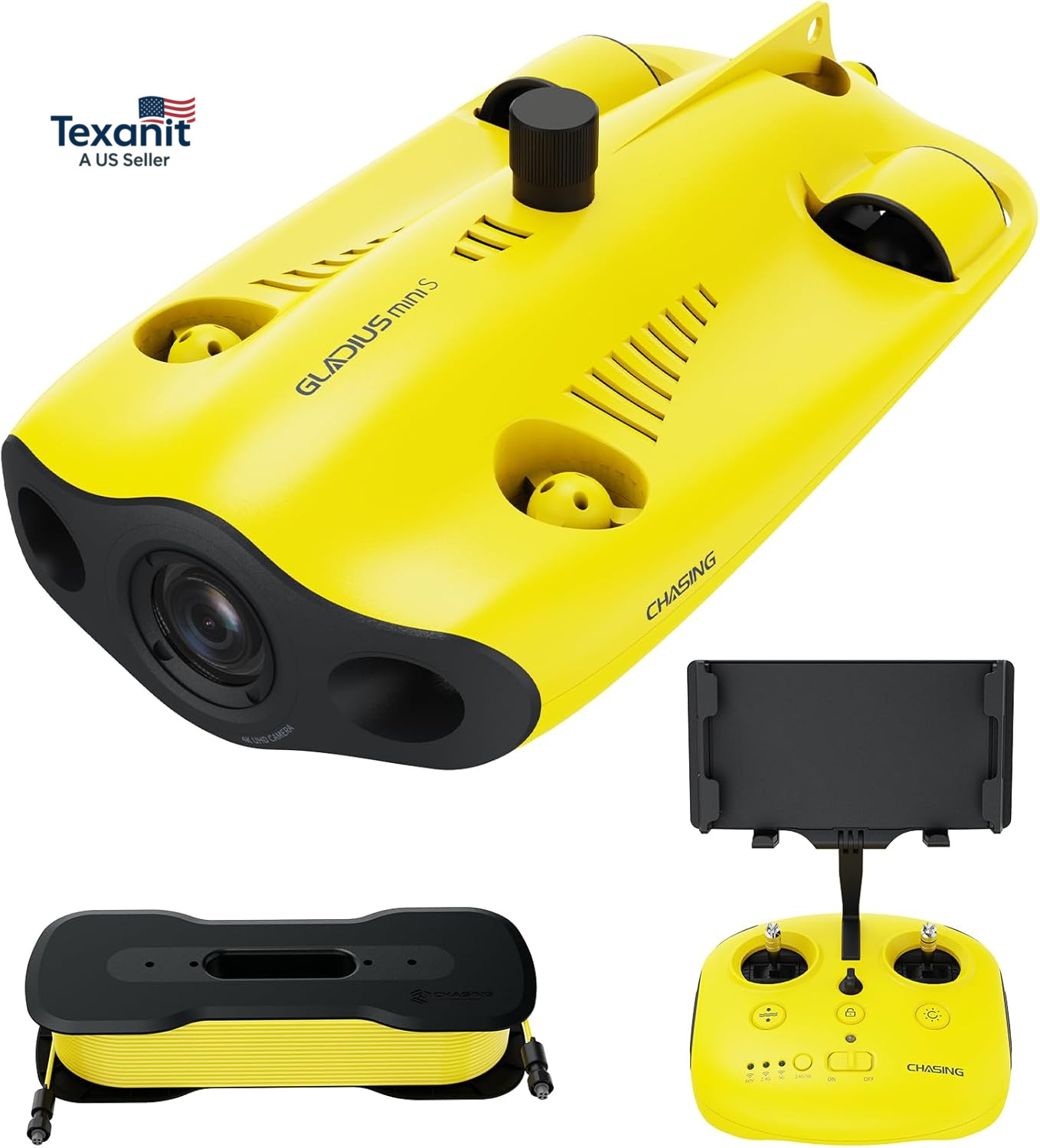 Underwater Drone, Mini S Submarine Drone with 4K+EIS Image Stabilization Camera