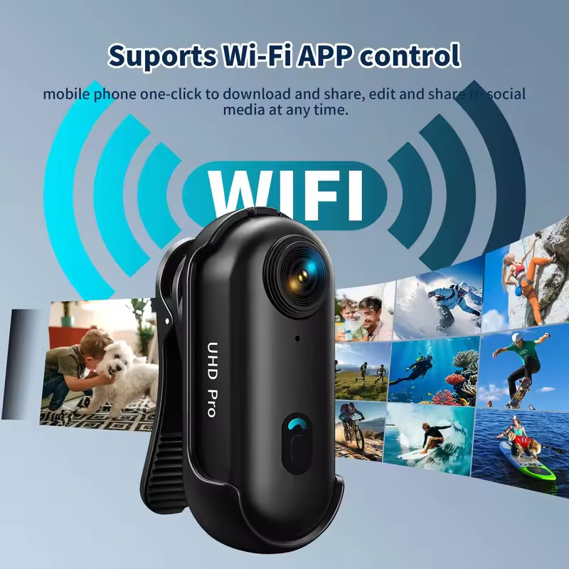 4K/1080P Action Camera WiFi Helmet Cam Anti-Shake for Outdoor Motorcycle Sports