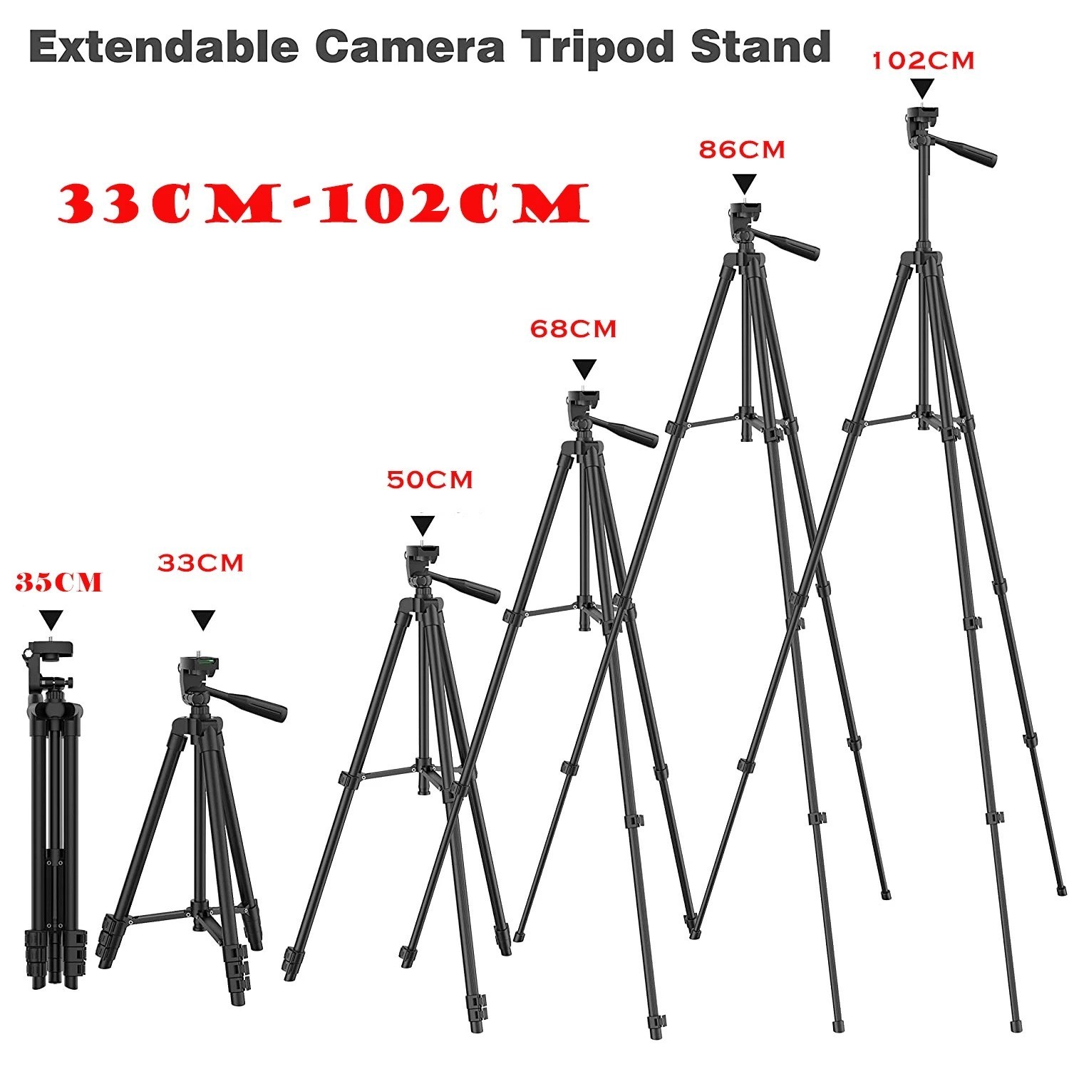 102cm Phone Tripod Stand with Bluetooth Remote for iPhone Android YouTube TikTok