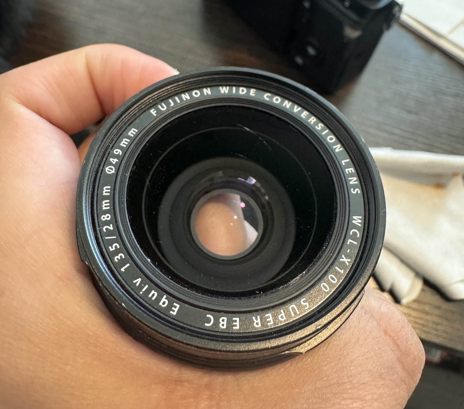 Fujifilm WCL-X100 Wide Angle Conversion Lens Gen 1 Black 49mm w/ Hoya Filter