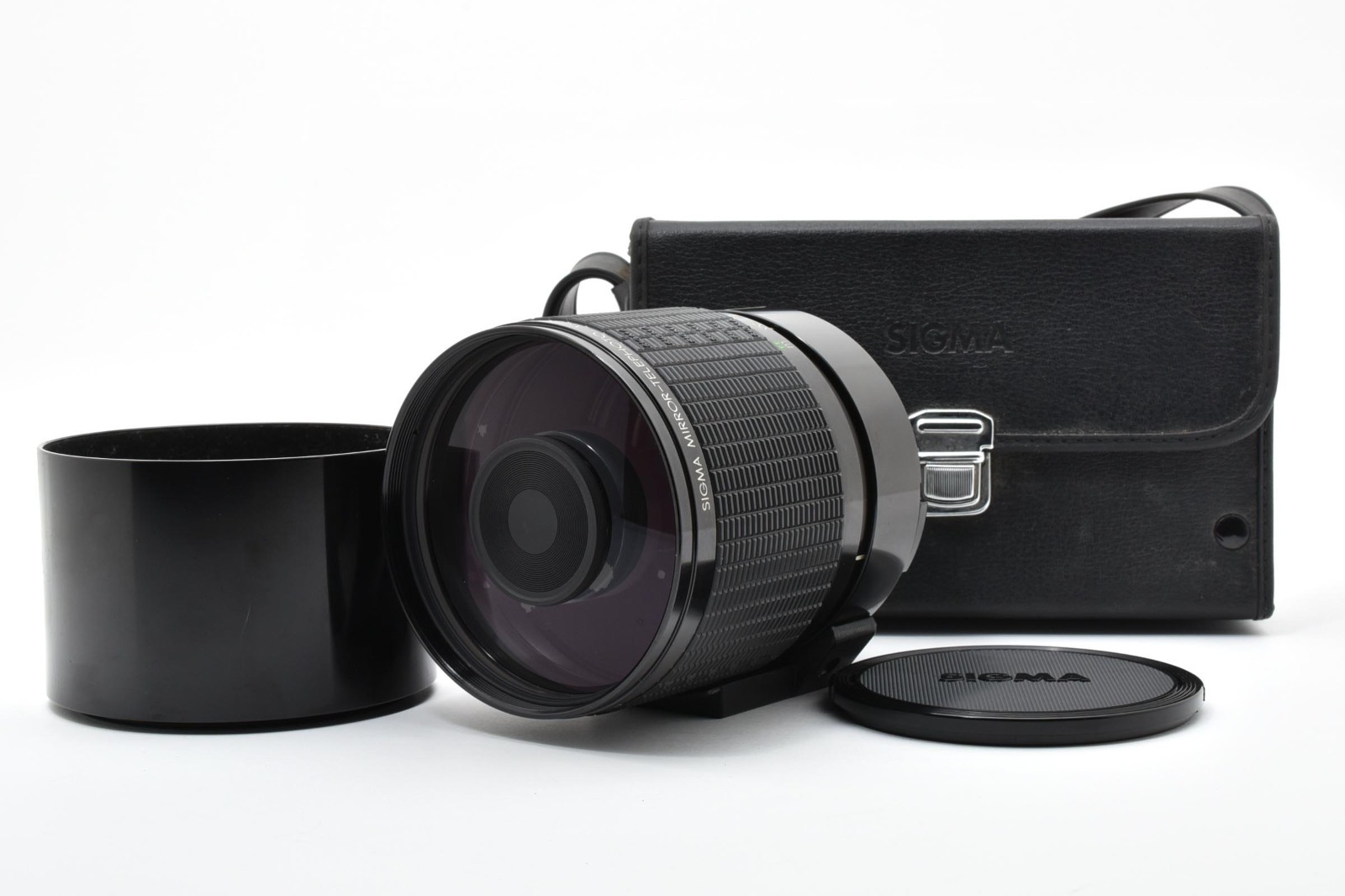 [Excellent] Sigma 600mm f/8 Mirror Telephoto Lens Minolta MD Hood Case Japan