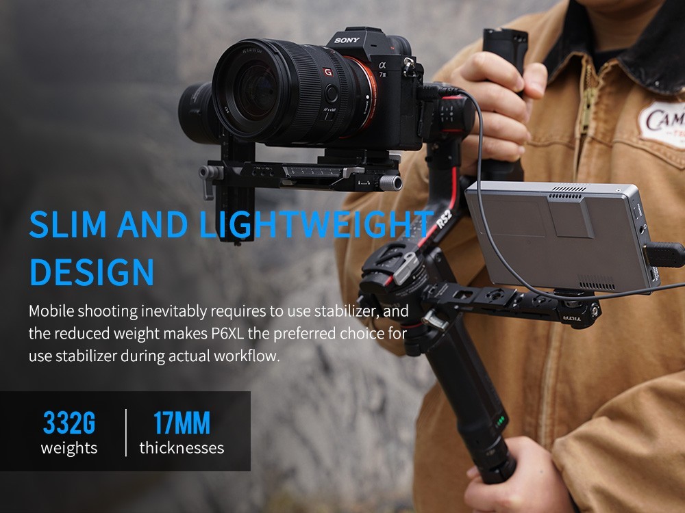 FEELWORLD P6XL 6 Inch Aluminium Built-in Battery DSLR Camera Field MonitorTouch