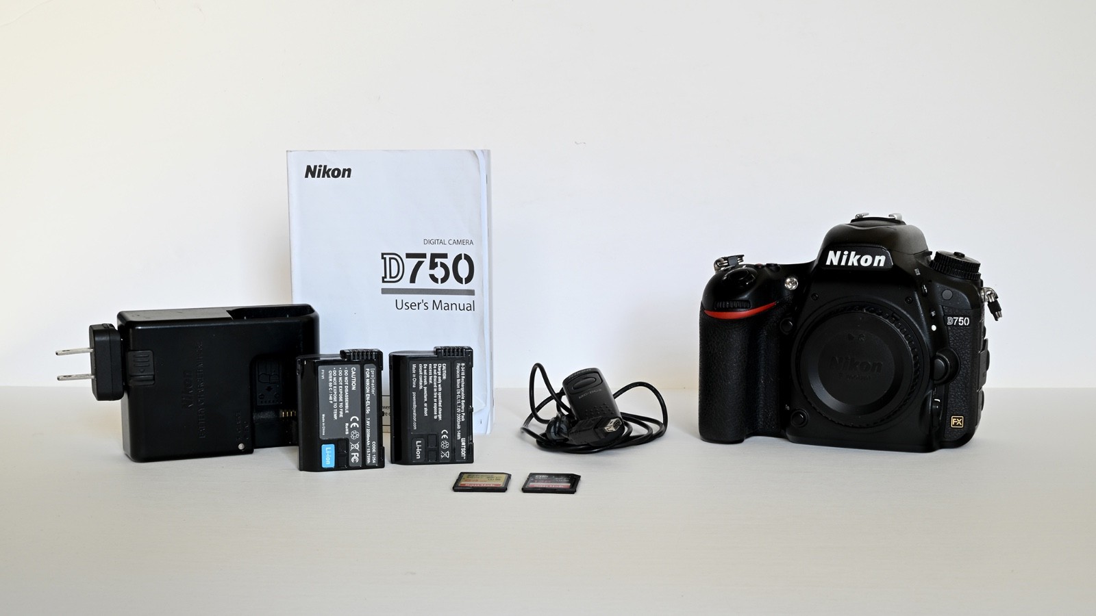 Nikon D750 DSLR Body + 2 Batteries, Charger, 2 Cards, Remote – 19,773 Shutter