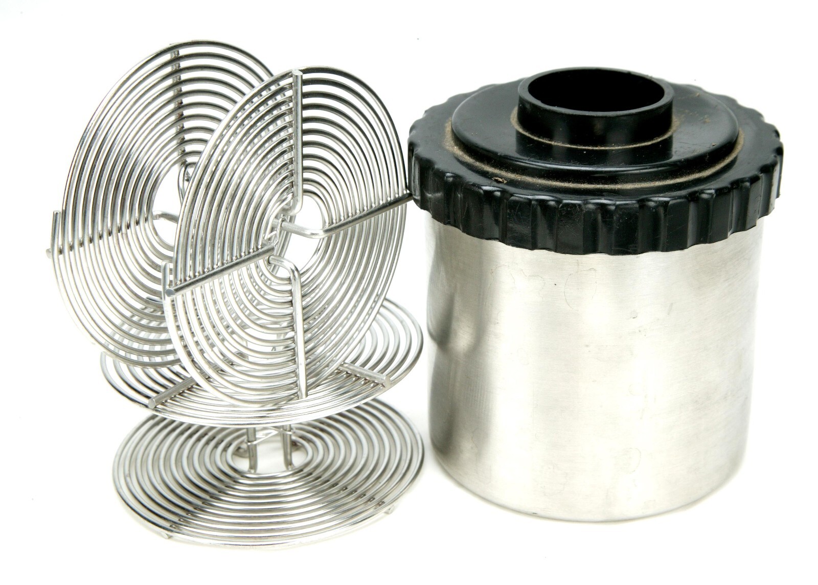 Samigon Stainless Steel Developing Tanks For Two 35mm Reels. Clean. Taiwan.