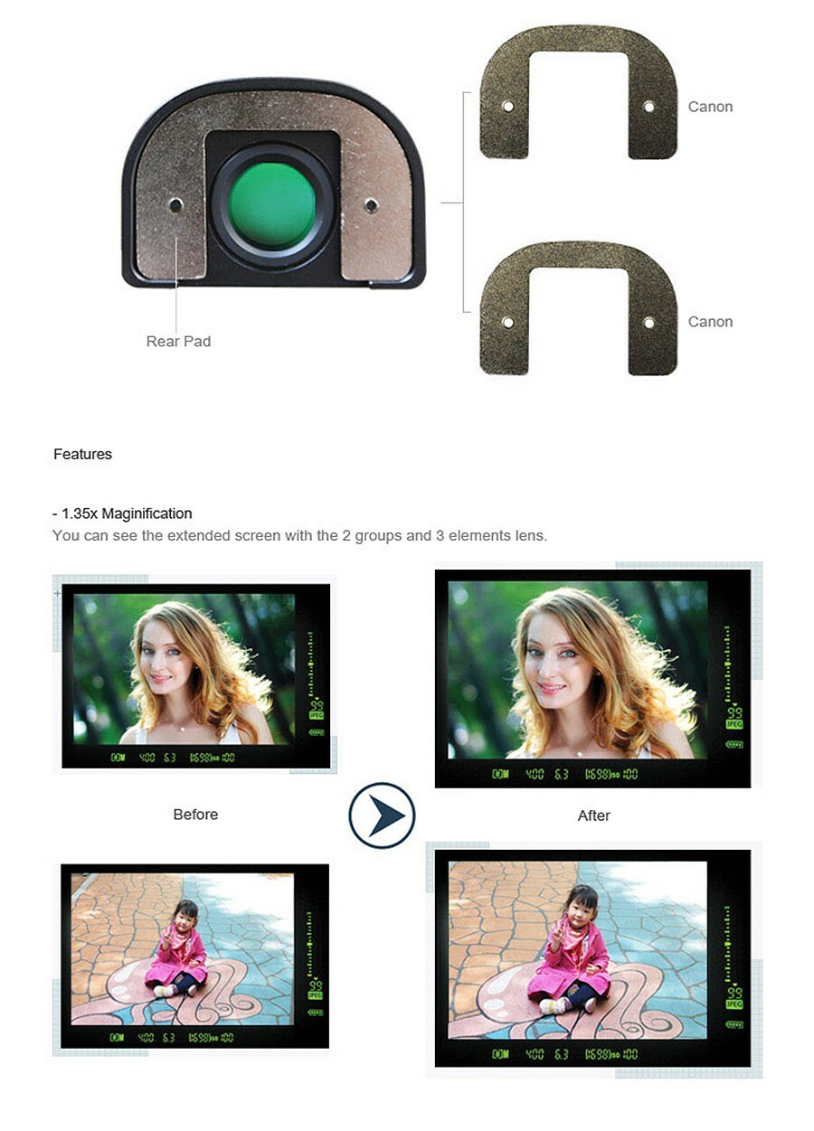 SMDV 1.35x Magnifying Eyepiece Eyecup E-03 for Canon EOS 1D 1DX 5D MARK III 7D