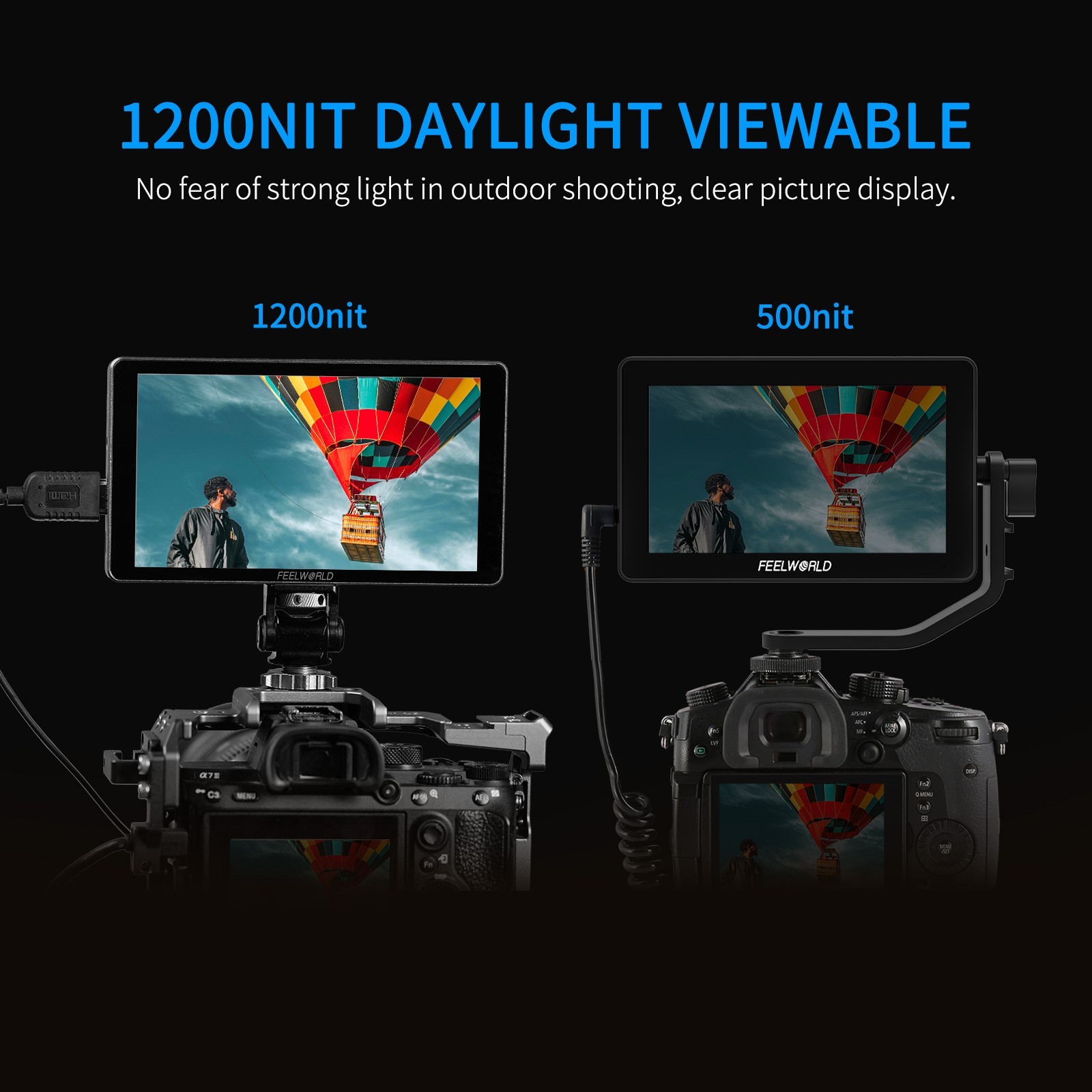FEELWORLD P6XL 6 Inch Aluminium Built-in Battery DSLR Camera Field MonitorTouch