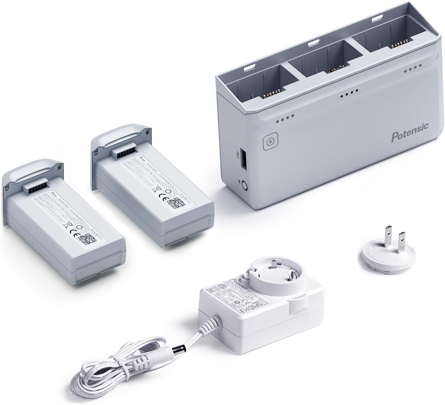 Potensic ATOM Parallel Charging Hub with 2 Batteries Super Quick Charge Adapter