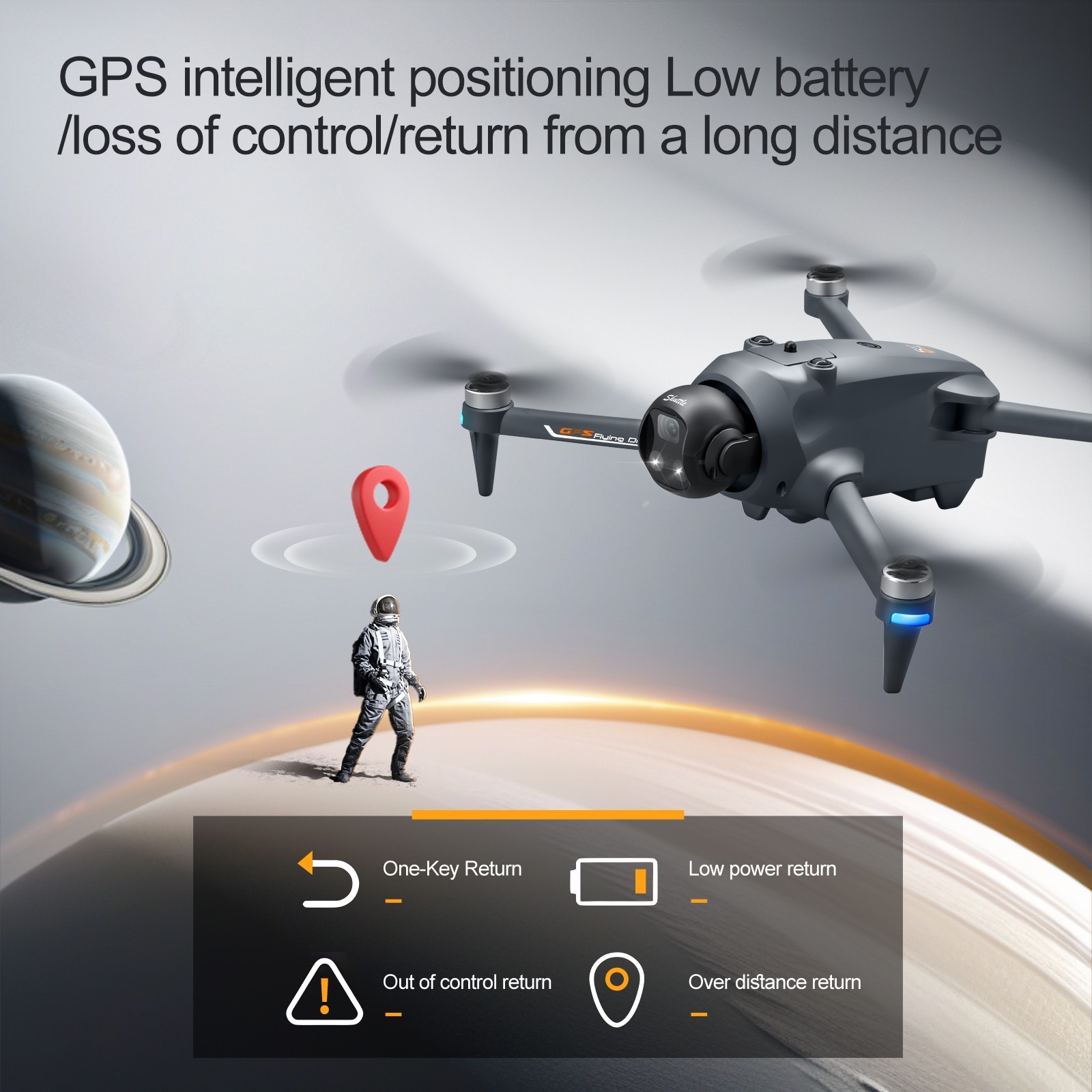 Drone GPS WIFI FPV 4K Dual Camera Selfie Obstacle Avoidance Quadcopter 2 Battery