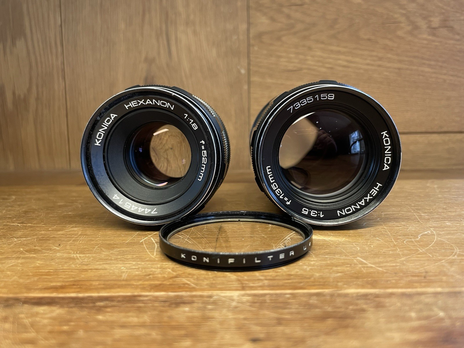 *Early Model 2 Lens : Alomst Mint* Konica Hexanon 52mm F/1.8 & 135mm F/3.5 AR